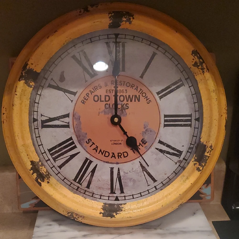 Vintage Yellow Wall Clock
